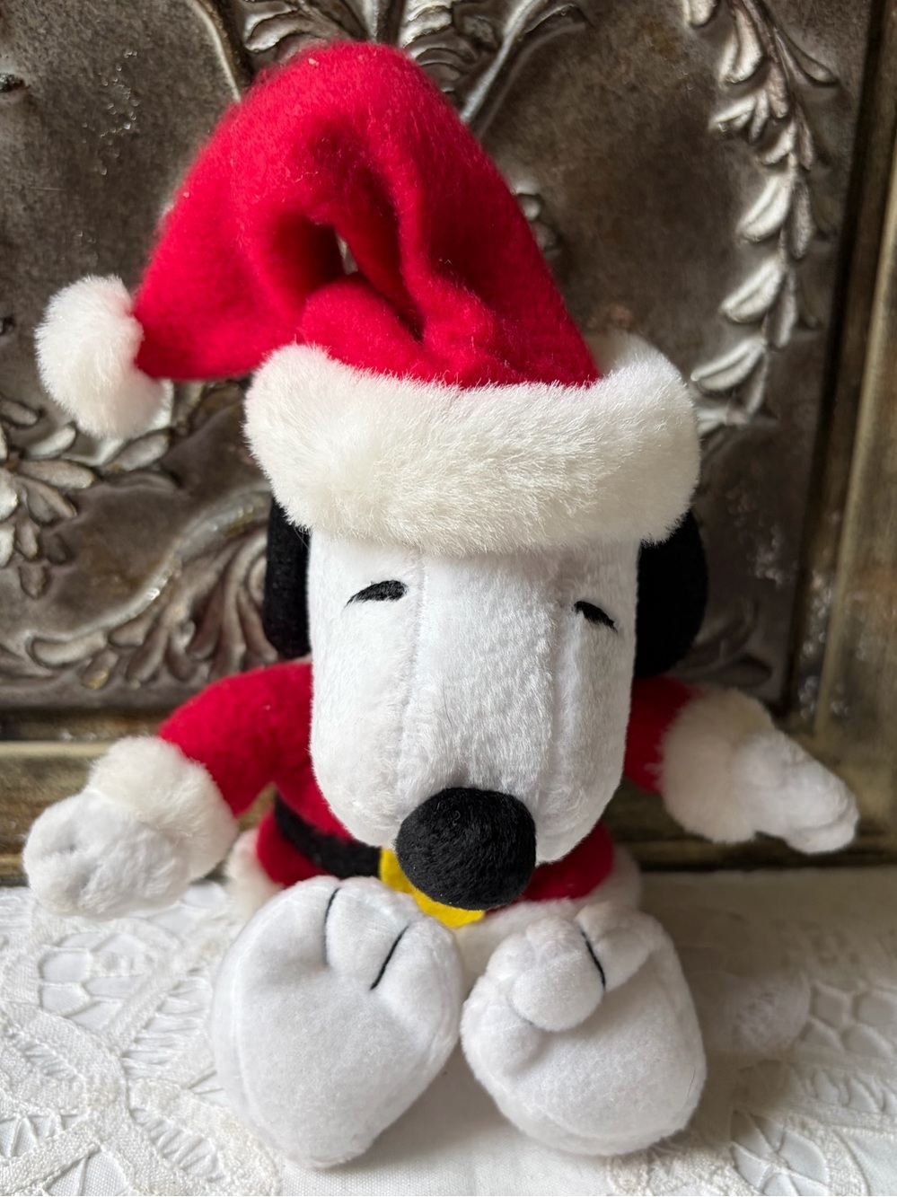 Vintage Christmas Snoopy stuffed animal dog